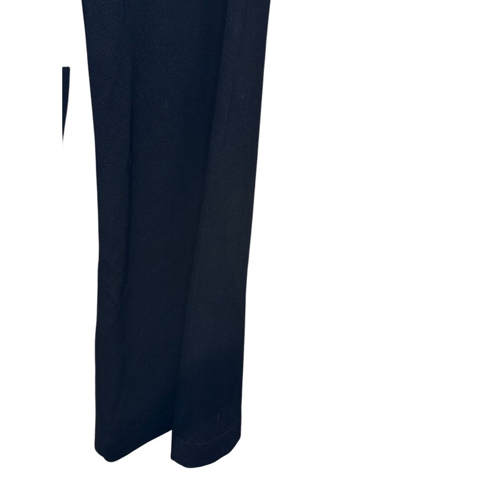 Anthropologie Women Pants Flared Leg Flat Front Pleated Stretch Navy Blue Sz.30 - Picture 2 of 10